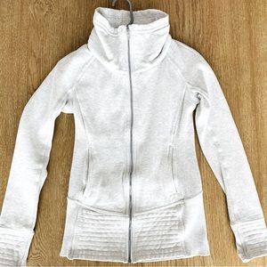 lululemon athletica Light Gray Full-Zip Funnel Neck Hoodie